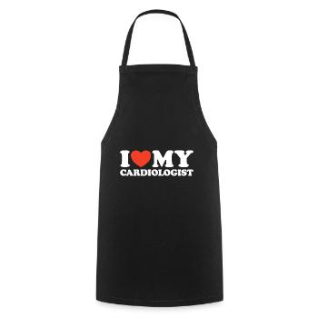 I love my Cardiologist Heart Shirt - Cooking Apron - black - Front - AI Model Male 185 dark (185cm)