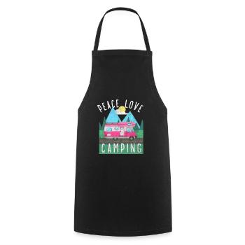 Peace Love Camping Holiday Camp Camping Free - Cooking Apron - black - Front - AI Model Male 185 dark (185cm)