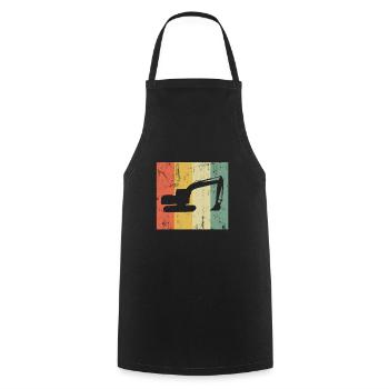 Excavator digger construction vehicle boy birthday - Cooking Apron - black - Front - AI Model Male 185 dark (185cm)
