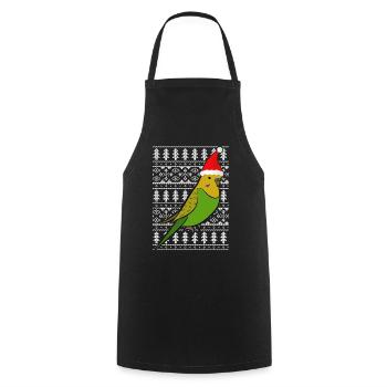 Wellensittich Muetze Geschenk Weihnachten Ugly Chr - Kochschürze - Schwarz - Vorne - AI Model Male 185 dark (185cm)