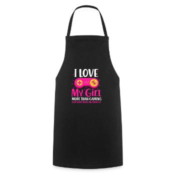 Gamer Gaming love partners gamble gift - Cooking Apron - black - Front - AI Model Male 185 dark (185cm)