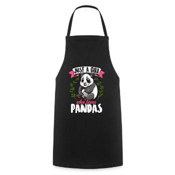 Mädchen Panda - Kochschürze - Schwarz - Vorne - AI Model Male 185 dark (185cm)