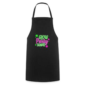 Glow Neon Party Squad Fest Leuchten Geschenk - Kochschürze - Schwarz - Vorne - AI Model Male 185 dark (185cm)