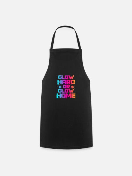 Glow party neon lights color gift - Cooking Apron - black