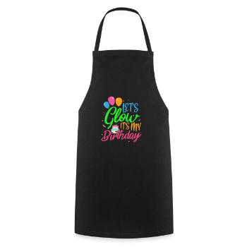 Cadeau d'anniversaire néon lueur fête d'anniversaire - Tablier de cuisine - noir - Devant - AI Model Male 185 dark (185cm)