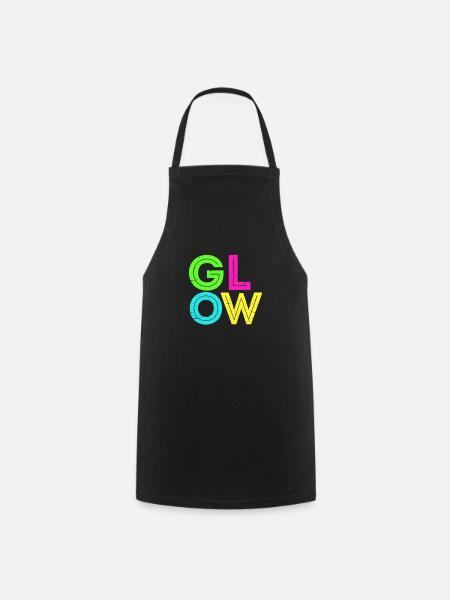 Glow Holy Festival Neon Led Party Themed Gift - Cooking Apron - black