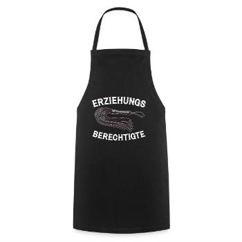 Erziehungsberechtigte BDSM Bondage Erotik witzig - Kochschürze - Schwarz - Vorne - AI Model Male 185 dark (185cm)