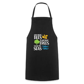 Nature Conservation Environmental Protection Nature Bees Gift - Cooking Apron - black - Front - AI Model Male 185 dark (185cm)