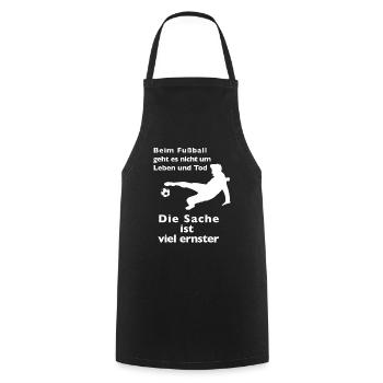 Le football plus que la vie ou la mort - Tablier de cuisine - noir - Devant - AI Model Male 185 dark (185cm)