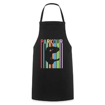 Parkour - Kochschürze - Schwarz - Vorne - AI Model Male 185 dark (185cm)