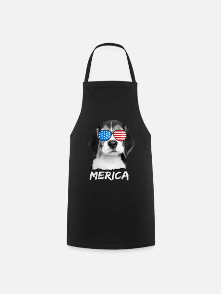 Beagle USA Amerika Hund US United States - Kochschürze - Schwarz