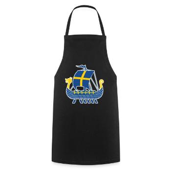 Suède Viking Ship Tshirt Navire Viking - Tablier de cuisine - noir - Devant - AI Model Male 185 dark (185cm)