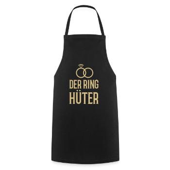 Le gardien de l'anneau - cadeau de mariage drôle - Tablier de cuisine - noir - Devant - AI Model Male 185 dark (185cm)