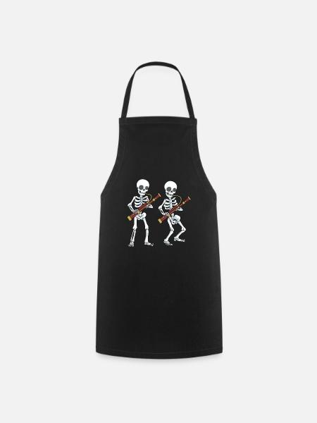 Basson Tshirt Big Band Skeleton Basson Basson - Tablier de cuisine - noir