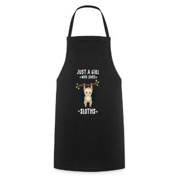 Fille paresseuse - Tablier de cuisine - noir - Devant - AI Model Male 185 dark (185cm)