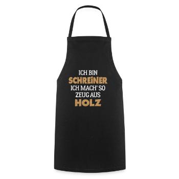 Ich bin Schreiner Tischler Holz Spruch - Kochschürze - Schwarz - Vorne - AI Model Male 185 dark (185cm)