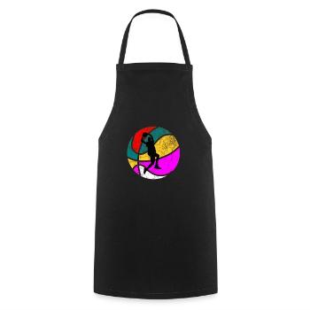 Cadeau de basket-ball vintage rétro des années 60 des années 70 - Tablier de cuisine - noir - Devant - AI Model Male 185 dark (185cm)
