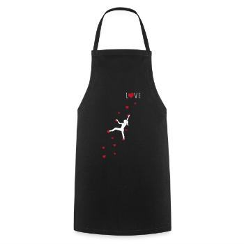 Love Bouldern Klettern Freeclimbing Kletterer Fun - Kochschürze - Schwarz - Vorne - AI Model Male 185 dark (185cm)