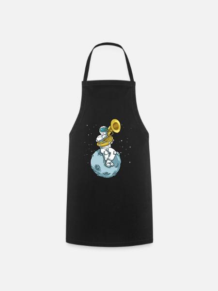 Sousaphone Tshirt Astronaut Brass Band Tuba - Tablier de cuisine - noir