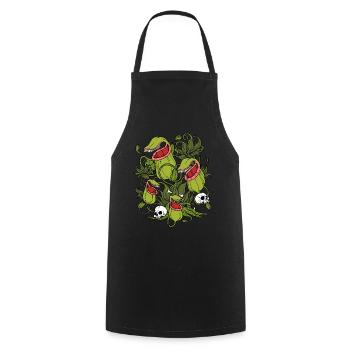 Red Pitcher Plant Shirt Carnivorous Plant - Cooking Apron - black - Front - AI Model Male 185 dark (185cm)