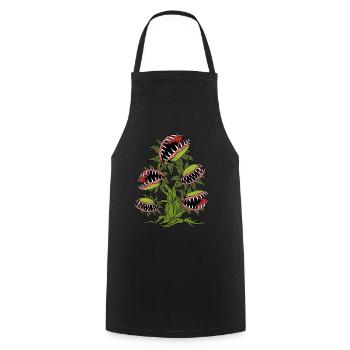 Venus Flytrap Shirt Carnivorous Plant - Cooking Apron - black - Front - AI Model Male 185 dark (185cm)