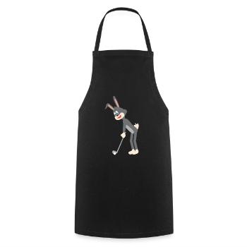 Cartoon Hase Schläg den Golfball - Kochschürze - Schwarz - Vorne - AI Model Male 185 dark (185cm)