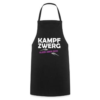 Kampfzwerg, Klein Aber Oho, Sprüche Zwerg,Geschenk - Kochschürze - Schwarz - Vorne - AI Model Male 185 dark (185cm)