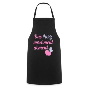 Das Herz wird nicht dement, Demenz, Schmetterling - Kochschürze - Schwarz - Vorne - AI Model Male 185 dark (185cm)