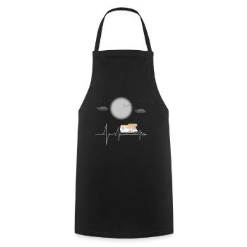 camping Wohnwagen herzschlag - Kochschürze - Schwarz - Vorne - AI Model Male 185 dark (185cm)