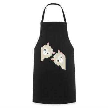 Cadeau drôle de lama alpaga - Tablier de cuisine - noir - Devant - AI Model Male 185 dark (185cm)