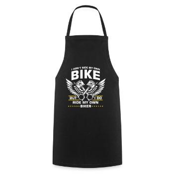 Bikerin Motorradfahrerin Ride my Own Biker Spruch - Kochschürze - Schwarz - Vorne - AI Model Male 185 dark (185cm)