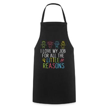Lehrer Geschenk I Love My Job Motivational - Kochschürze - Schwarz - Vorne - AI Model Male 185 dark (185cm)