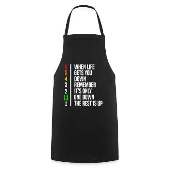 Motorcyclist Gift Gear Shift Motivation - Cooking Apron - black - Front - AI Model Male 185 dark (185cm)