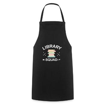 Bibliothèque Lecture Livres Lecteurs Cadeau - Tablier de cuisine - noir - Devant - AI Model Male 185 dark (185cm)
