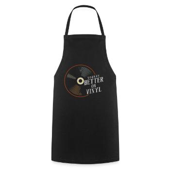 Sounds Better On Vinyl DJ Audiophile Gift - Cooking Apron - black - Front - AI Model Male 185 dark (185cm)