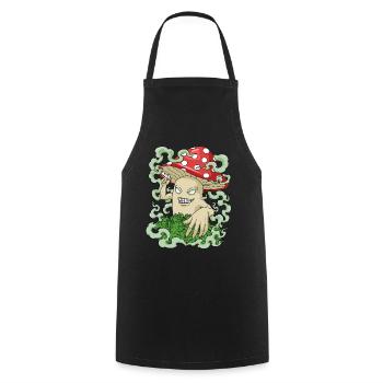 Magic Mushroom Kiffer Geschenk Shrooms Marijuana - Kochschürze - Schwarz - Vorne - AI Model Male 185 dark (185cm)