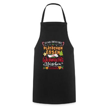 Plätzchen essen Weihnachtsmärchen Weihnachten - Kochschürze - Schwarz - Vorne - AI Model Male 185 dark (185cm)