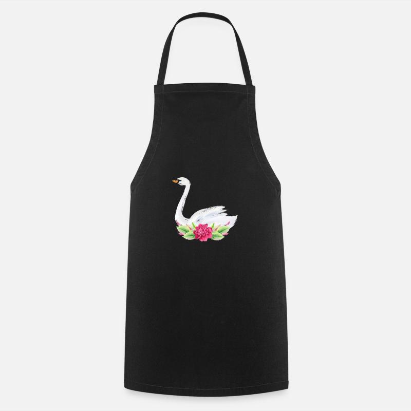 Schwan - Kochschürze - Schwarz