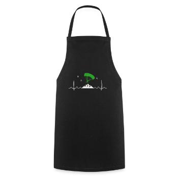 Parachutist Heartbeat Paragliding - Cooking Apron - black - Front - AI Model Male 185 dark (185cm)