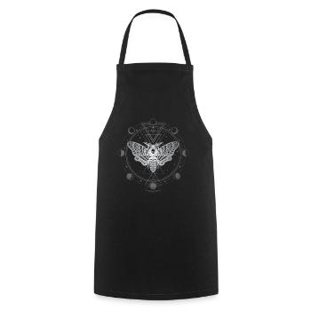 Moon Phases, Butterflies, Black Magic - Cooking Apron - black - Front - AI Model Male 185 dark (185cm)