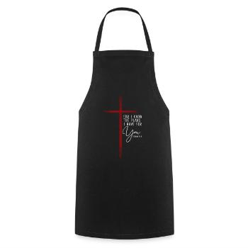 Jeremiah 29:11 Christian Religious Bible Verse - Cooking Apron - black - Front - AI Model Male 185 dark (185cm)