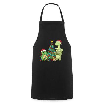 Chemise Dinosaure Enfants Brachiosaure de Noël - Tablier de cuisine - noir - Devant - AI Model Male 185 dark (185cm)