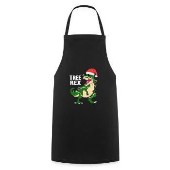 Tree Rex Weihnachten Xmas Dinosaurier Kostüm - Kochschürze - Schwarz - Vorne - AI Model Male 185 dark (185cm)