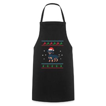 Dachshund Dachshund Christmas Ugly Sweater - Cooking Apron - black - Front - AI Model Male 185 dark (185cm)