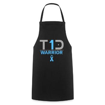 Type 1 Diabetes Cure Blue Ribbon - Cooking Apron - black - Front - AI Model Male 185 dark (185cm)