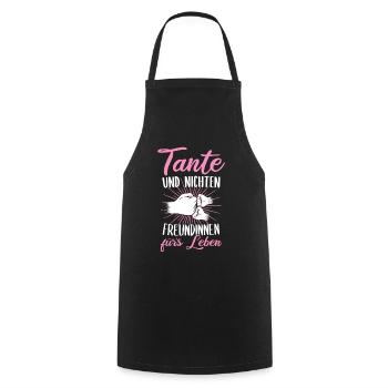 Tante & Nichte zweifache Tante Patentante Geschenk - Kochschürze - Schwarz - Vorne - AI Model Male 185 dark (185cm)