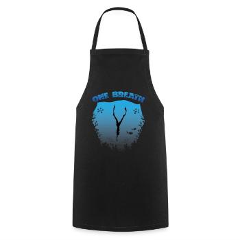 Apnoe Tauchen, Freediving, Tieftaucher - Kochschürze - Schwarz - Vorne - AI Model Male 185 dark (185cm)