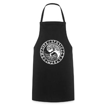 ying yan Odin norse mythology - Cooking Apron - black - Front - AI Model Male 185 dark (185cm)