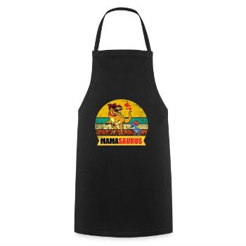 Mamasaurus T rex dinosaure saurier maman - Tablier de cuisine - noir - Devant - AI Model Male 185 dark (185cm)