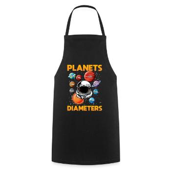 Durchmesser Von Planeten, Solarsystem, Planet - Kochschürze - Schwarz - Vorne - AI Model Male 185 dark (185cm)
